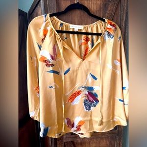Lovestitch silk shirt / gold long sleeves / never worn $60